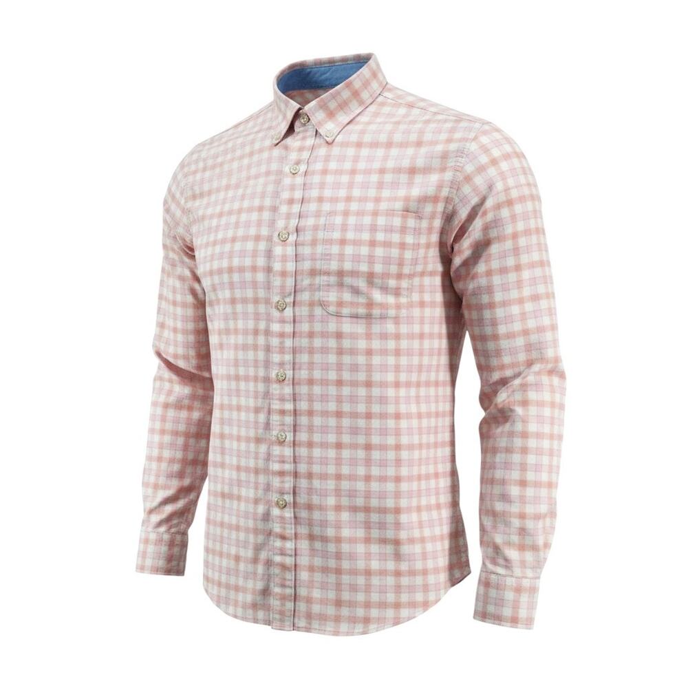 Saddlebred Vintage Oxford Pink White Plaid Button Up Shirt Mens L